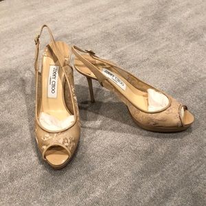 New Jimmy Choo lace “Nova” slingbacks 37.5